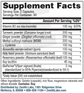 Joint-N-11-Supplement-Facts